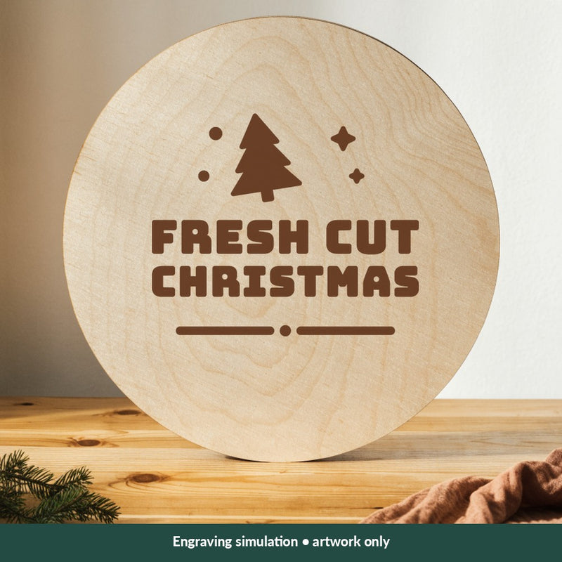 Fresh Cut Christmas Christmas digital design on a wood; illustrative mockup, no physical product included