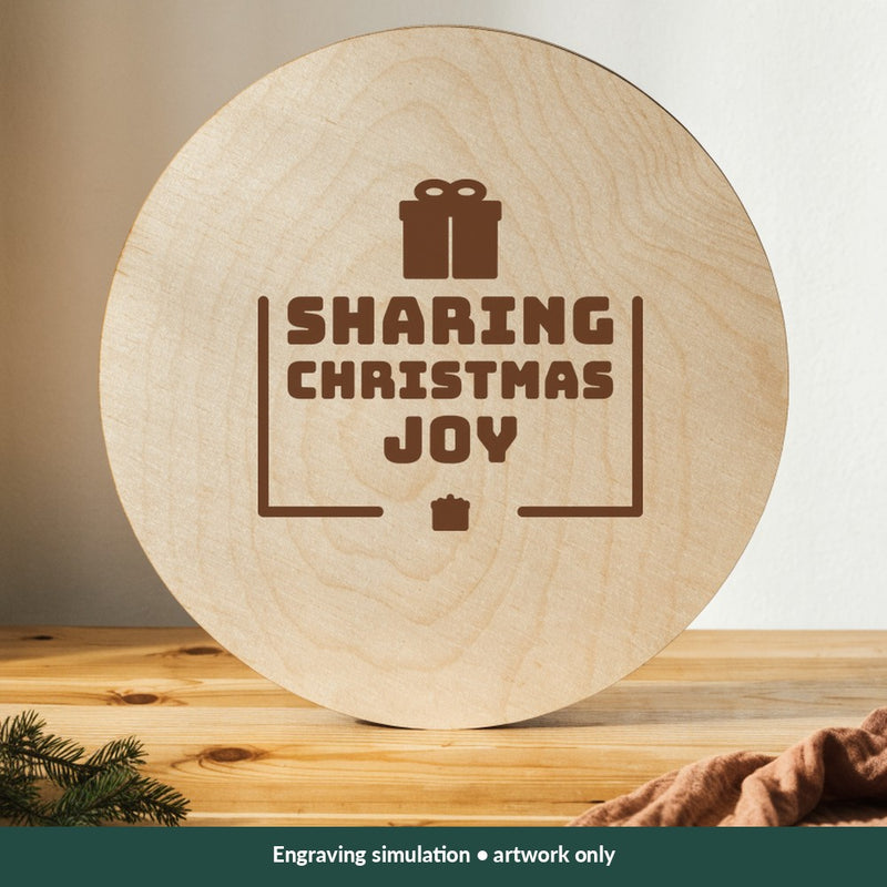 Sharing Christmas Joy Christmas digital design on a wood; illustrative mockup, no physical product included