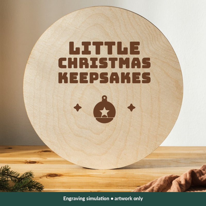 Little Christmas Keepsakes Christmas digital design on a wood; illustrative mockup, no physical product included