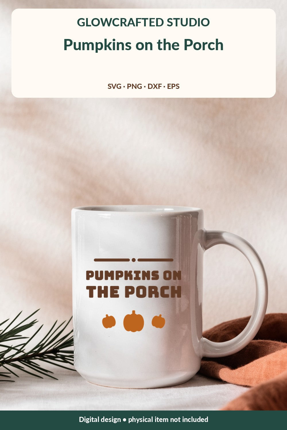 Pumpkins on the Porch Thanksgiving SVG on a mug