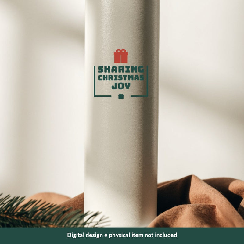 Sharing Christmas Joy Christmas digital design on a tumbler; illustrative mockup, no physical product included