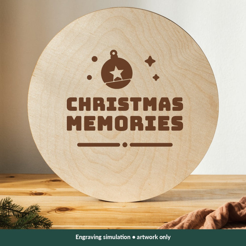 Christmas Memories Christmas digital design on a wood; illustrative mockup, no physical product included