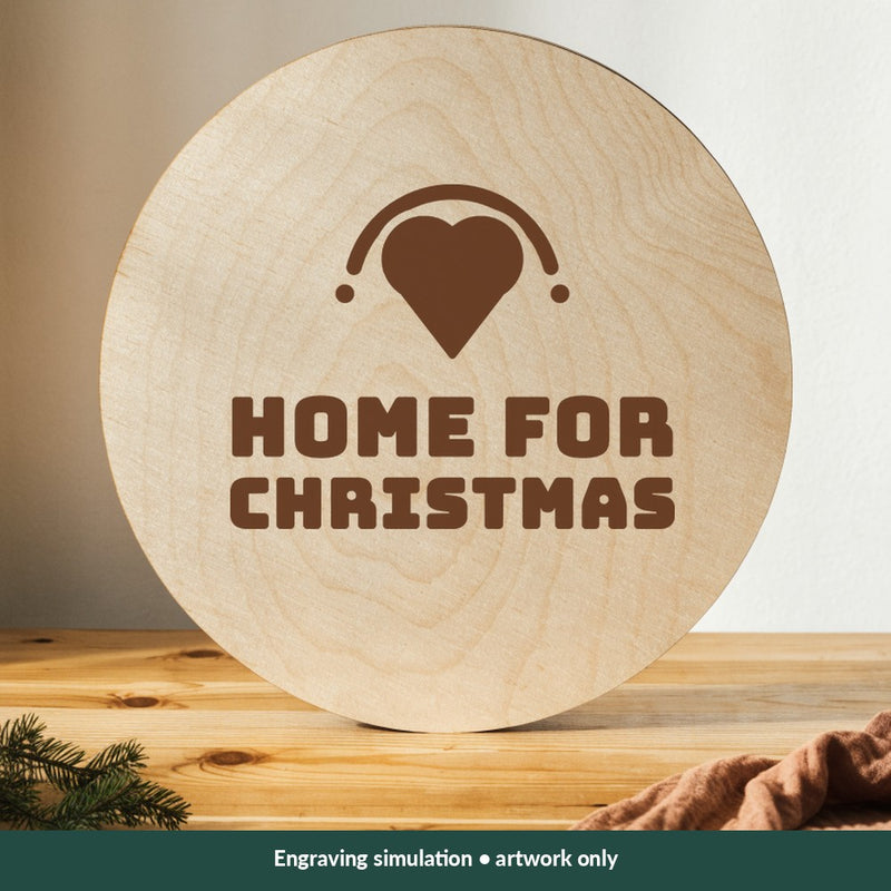 Home for Christmas Christmas digital design on a wood; illustrative mockup, no physical product included
