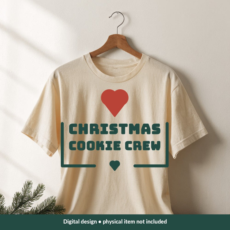 Christmas Cookie Crew Christmas digital design on a shirt; illustrative mockup, no physical product included